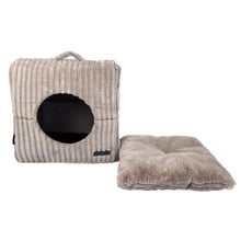 Mousse Large Cube Velour Corduroy Cat Bed